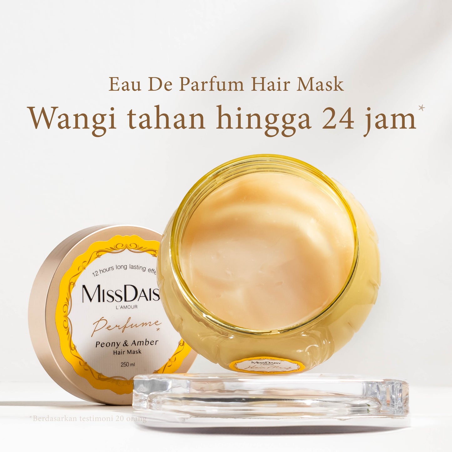 Miss Daisy French Perfume Hair Mask | Peony & Amber | Hairmask Rambut Halus Mengkilap | Wangi Tahan Lama | Hit Protection Hair Mask | BPOM