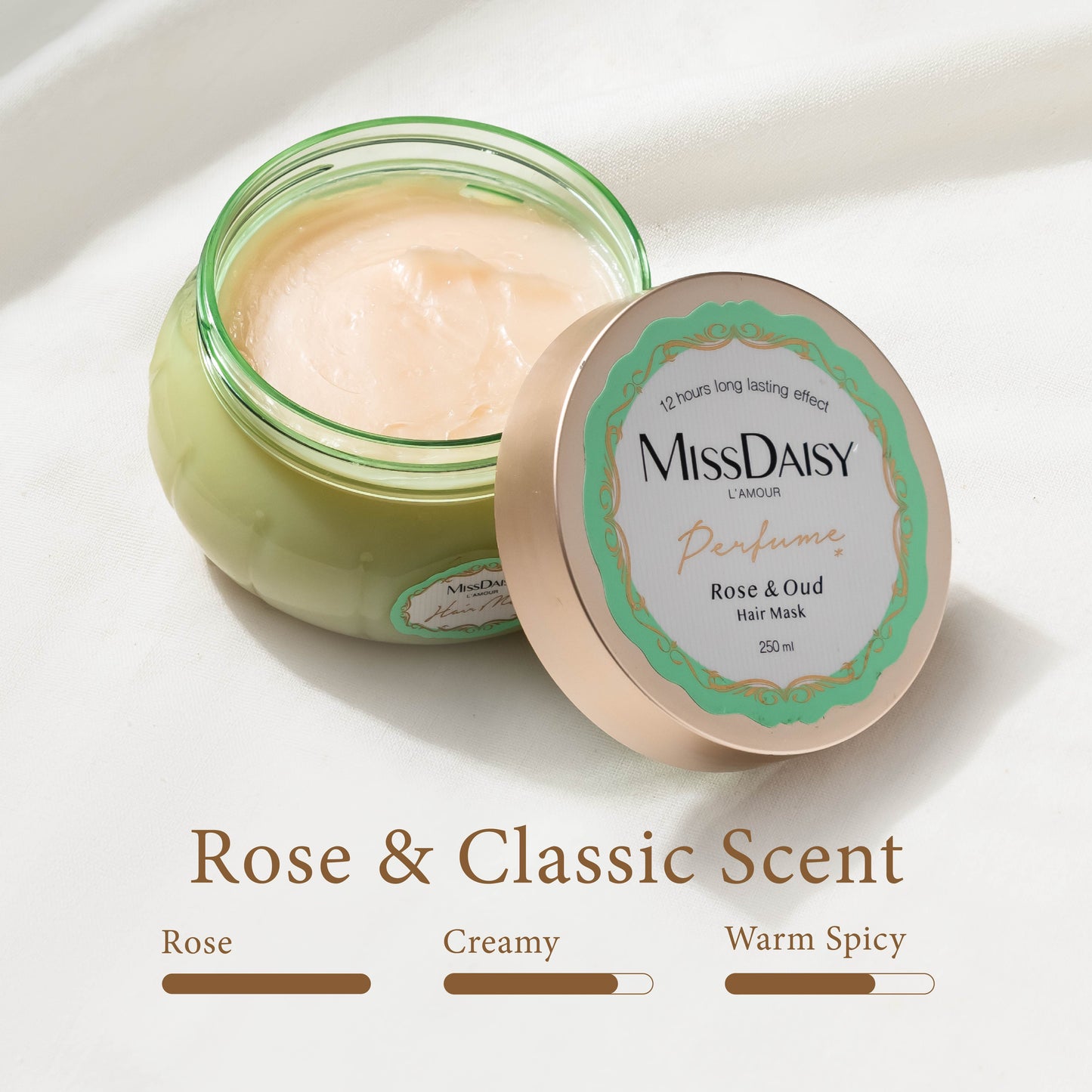Miss Daisy French Perfume Hair Mask | Rose & Oud | Hairmask Rambut Halus Mengkilap | Wangi Tahan Lama | Hit Protection Hair Mask | BPOM