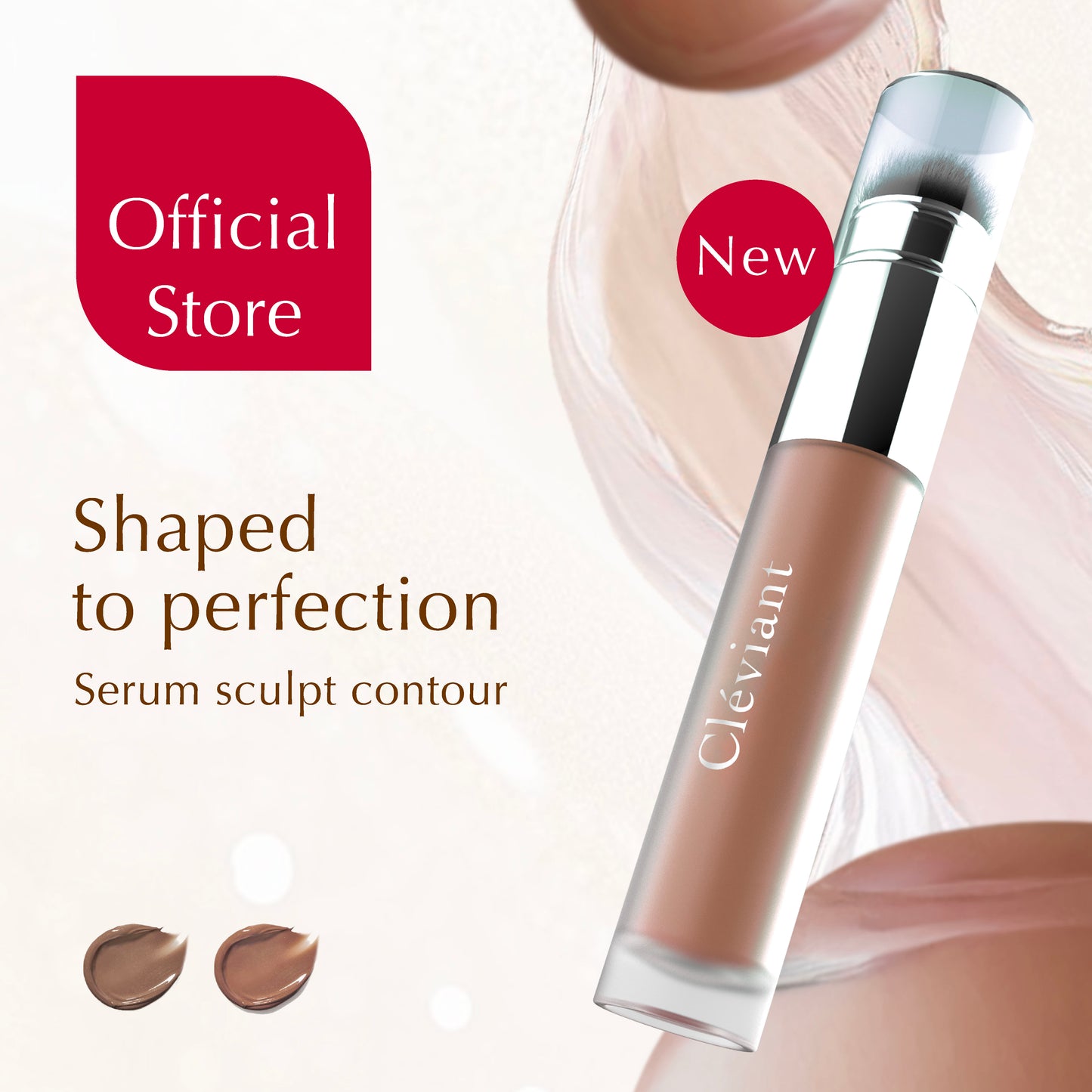 NEW Contour - Lasting Serum Sculpt Contour | 2 in 1 Aplikator Brush | Face Contour | Seamless Liquid Contour | Hasil Natural | Bronzer
