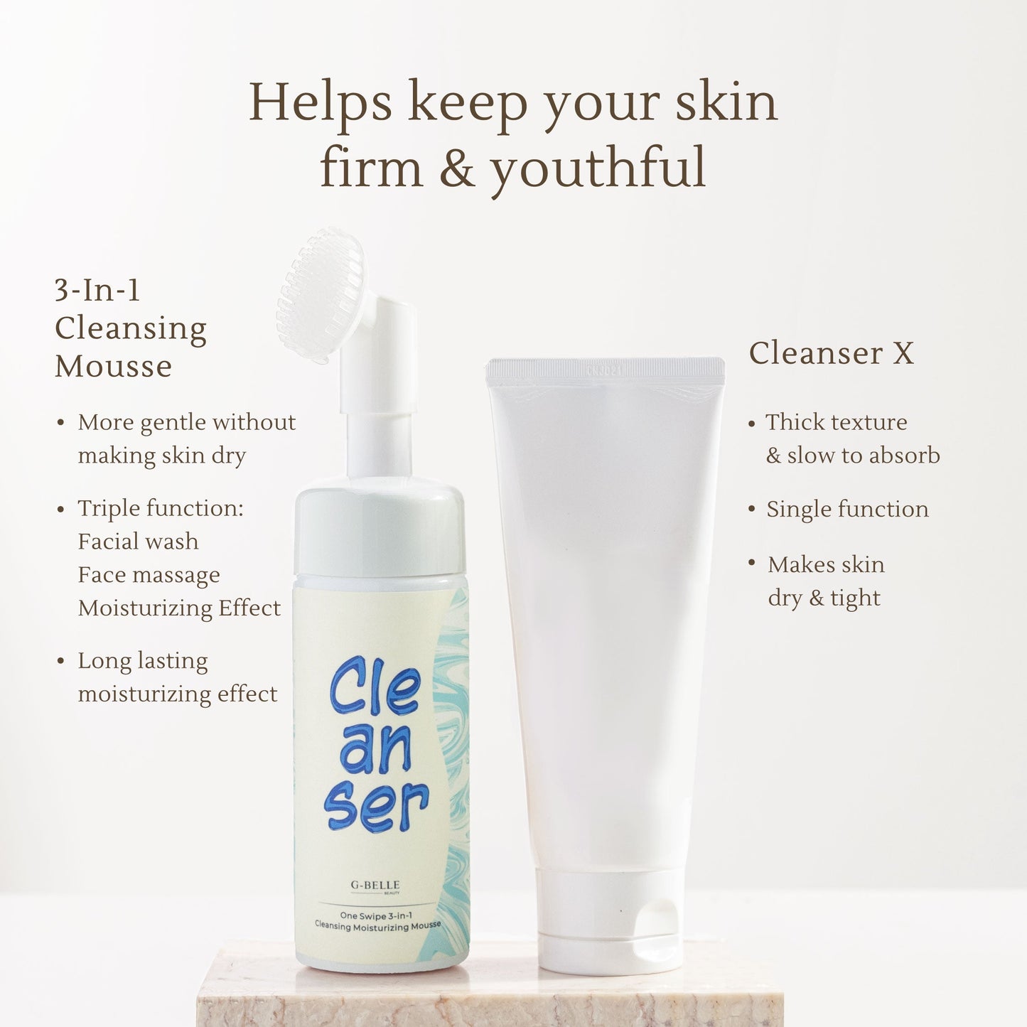 Face wash 3 in 1 Moisturizing Cleansing Foam 150ml | Pembersih Wajah | Facial Wash | Face Massage | Kulit kering sensitif | Kulit kendur| Hydrating | Melembapkan | Hydrating | Firming | Muka tirus | Kerutan | Garis halus