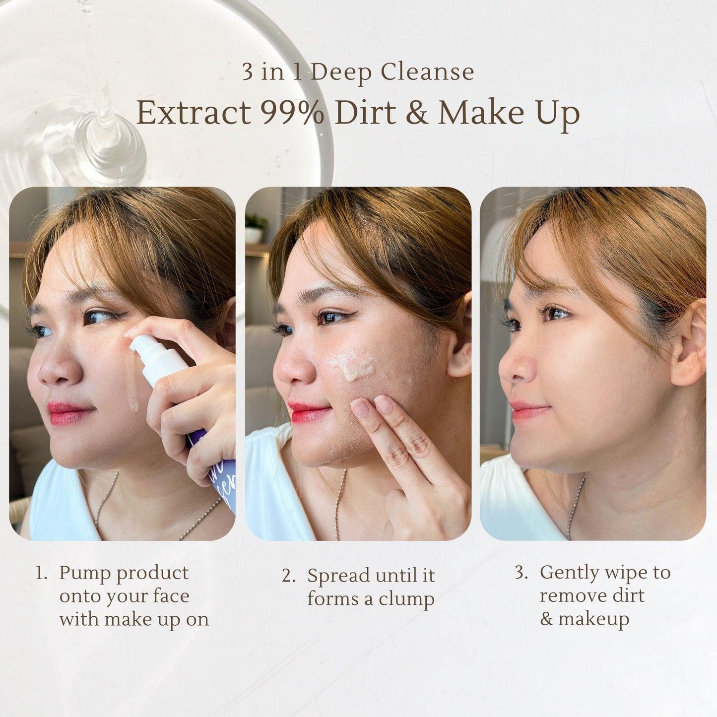 Face wash 3 in 1 Lavender Cleansing Gel - 120 ml | Facial Wash | Pembersih makeup waterproof tanpa residu | Acne Prone Skin | Kerutan | Kulit Sensitif | Kulit Kering | Lavender Oil