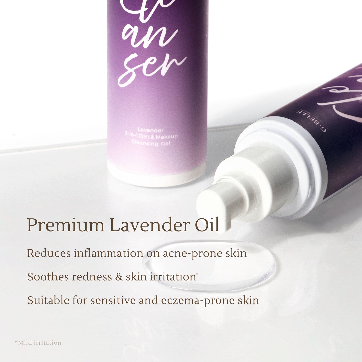 Face wash 3 in 1 Lavender Cleansing Gel - 120 ml | Facial Wash | Pembersih makeup waterproof tanpa residu | Acne Prone Skin | Kerutan | Kulit Sensitif | Kulit Kering | Lavender Oil