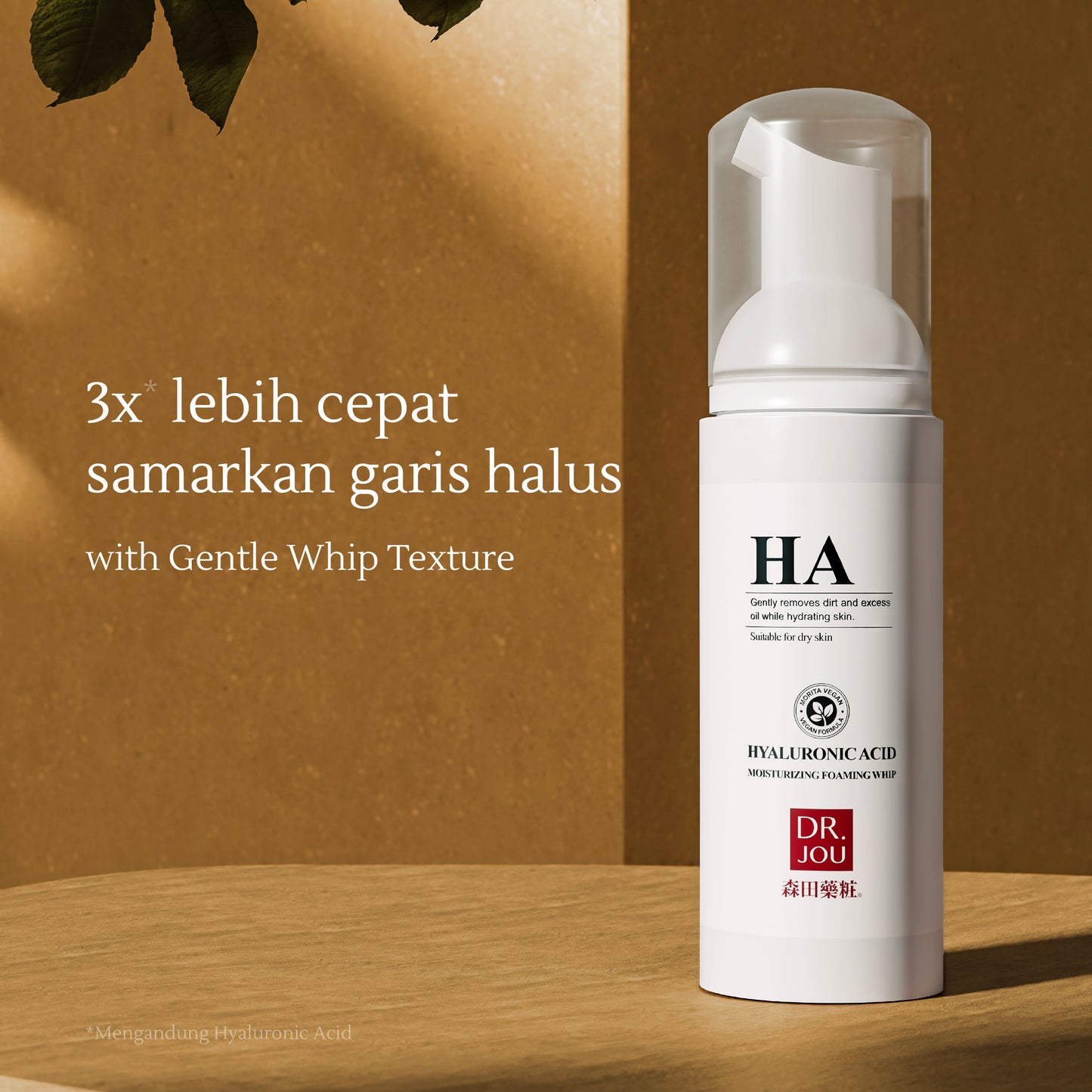 Gentle Cleansing Whip (Facial Wash) | Hyaluronic Acid Moisturizing Foaming Whip 145ml | Samarkan Kerutan & Garis Halus | Samarkan Flek Hitam | BPOM