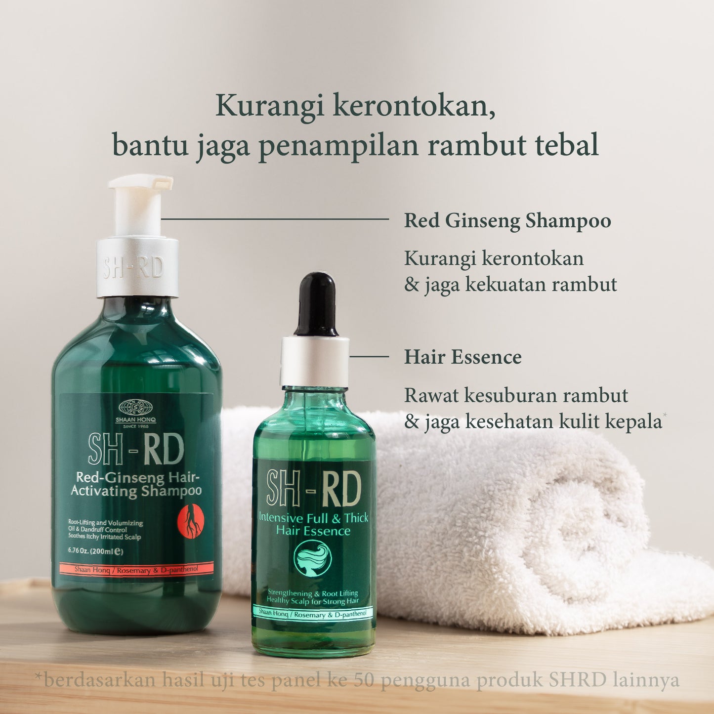 SHRD Bundle | Paket Atasi Rambut Rontok dan Patah | Red Ginseng Shampoo | Hair Essence | Protein Cream | Sisir Anti Kusut | Tipis | Rontok | Kusut | Patah