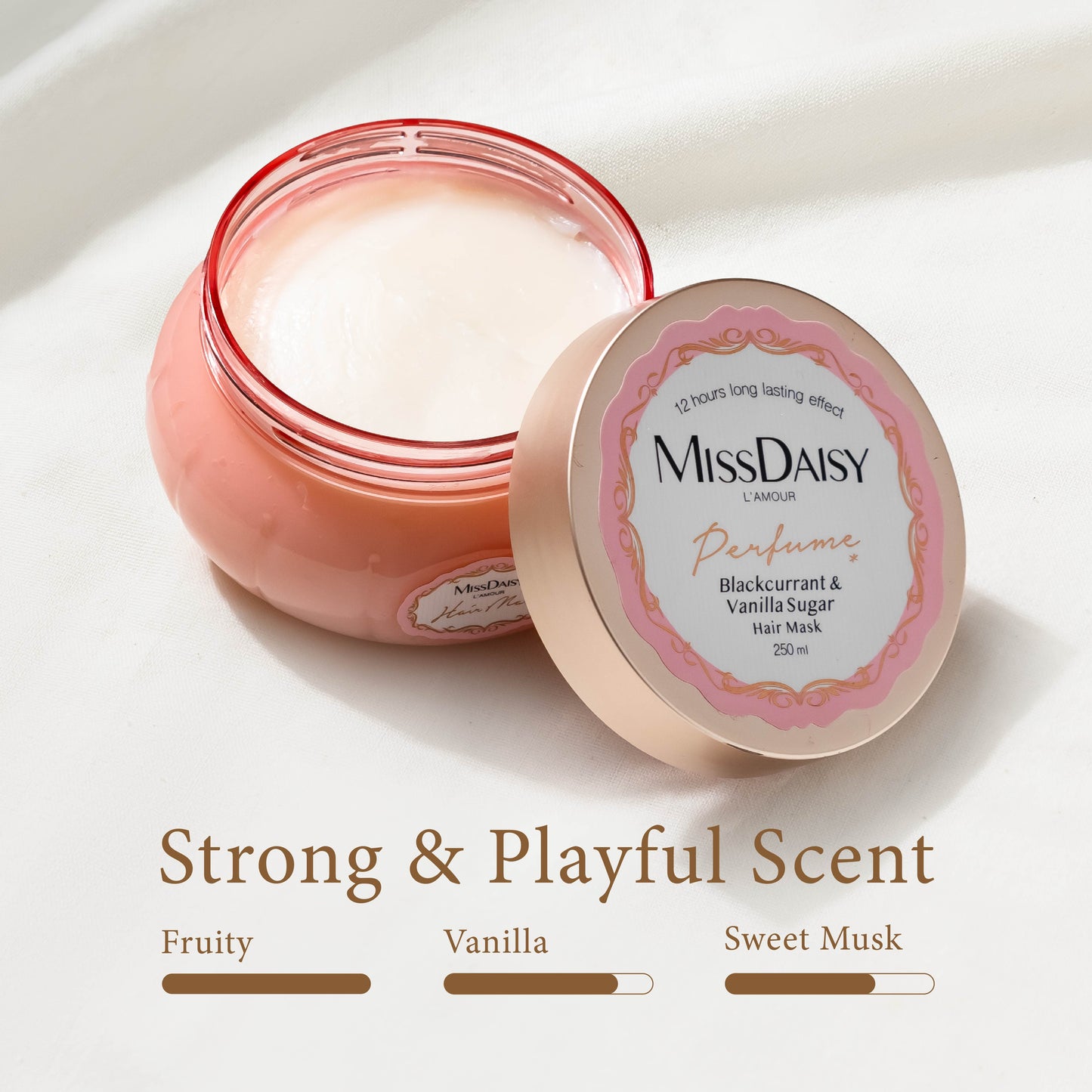 Miss Daisy French Perfume Hair Mask | Blackcurrant & Vanilla Sugar  | Hairmask Rambut Halus Mengkilap | Wangi Tahan Lama | Hit Protection Hair Mask | BPOM