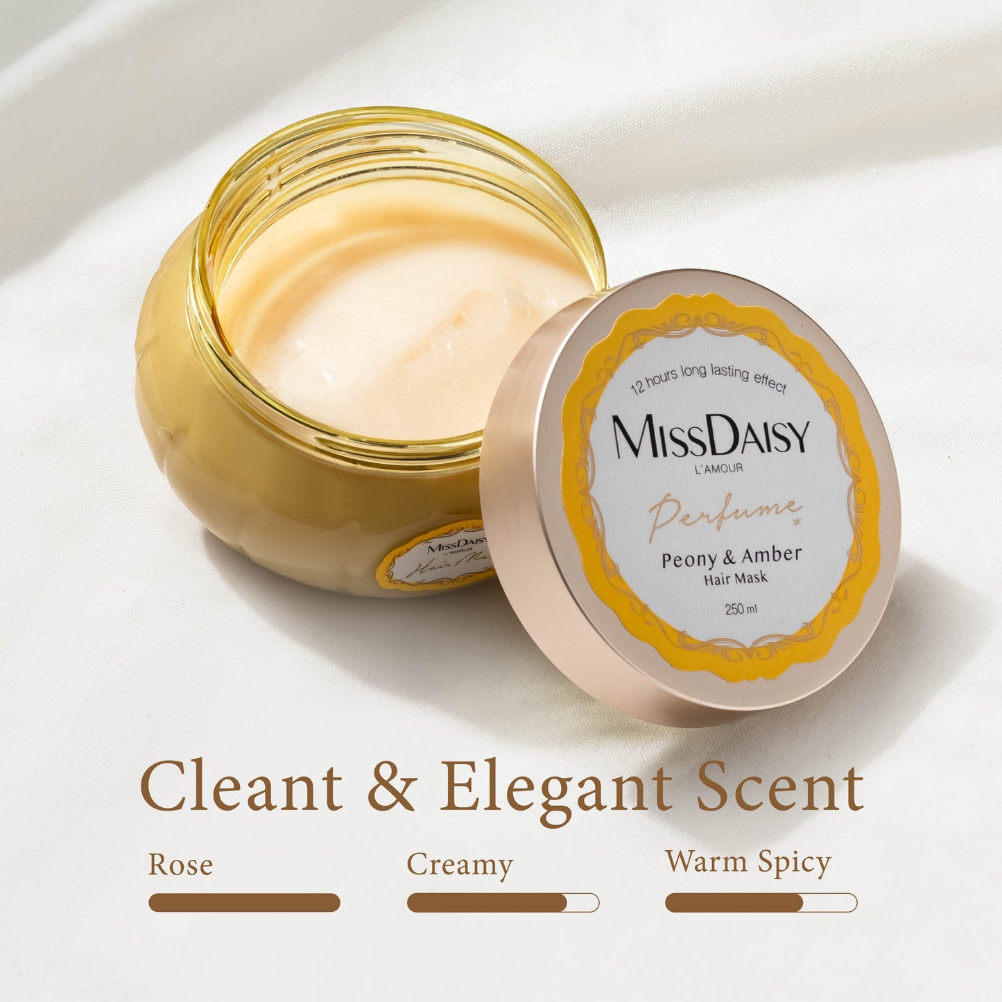 Miss Daisy French Perfume Hair Mask | Peony & Amber | Hairmask Rambut Halus Mengkilap | Wangi Tahan Lama | Hit Protection Hair Mask | BPOM