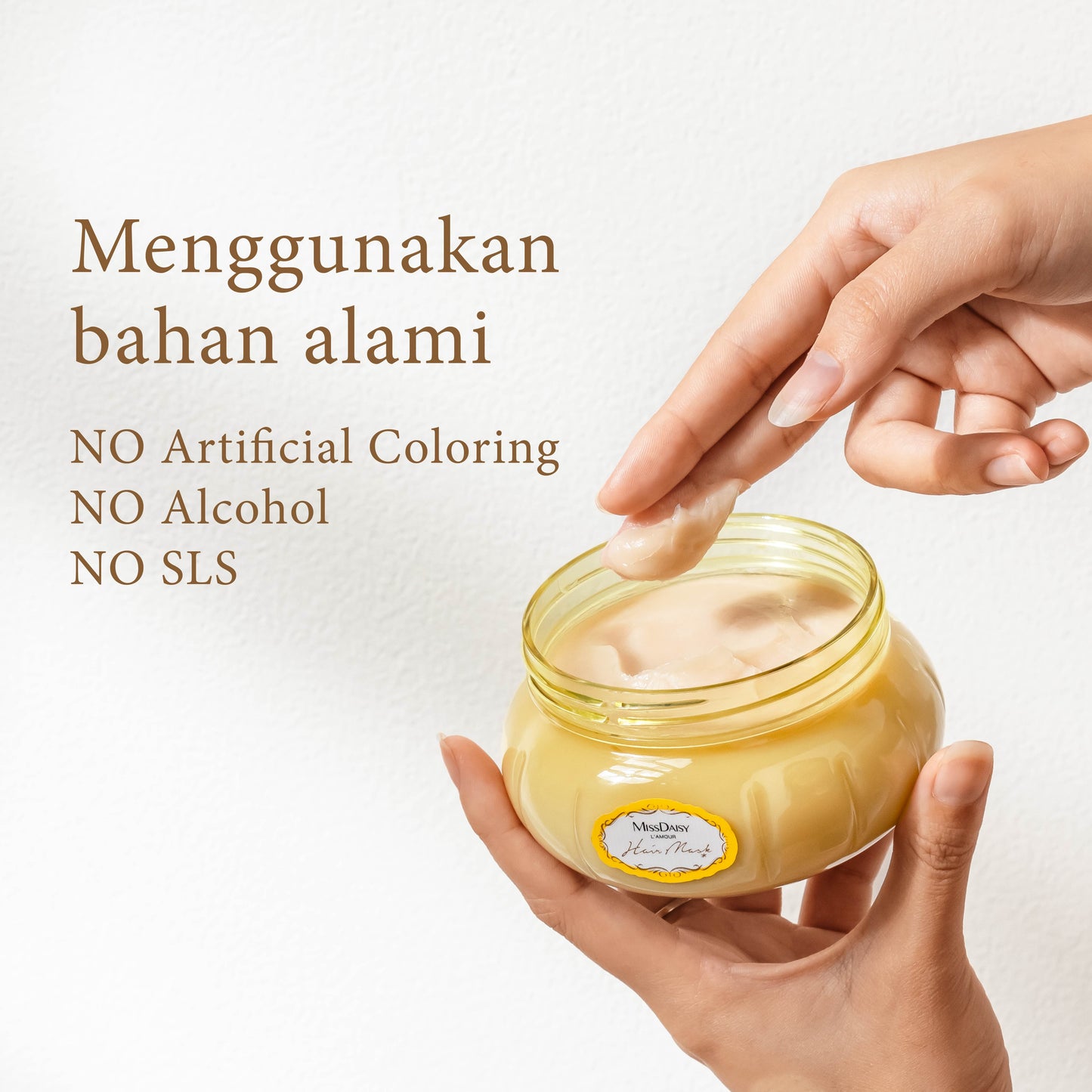 Miss Daisy French Perfume Hair Mask | Peony & Amber | Hairmask Rambut Halus Mengkilap | Wangi Tahan Lama | Hit Protection Hair Mask | BPOM