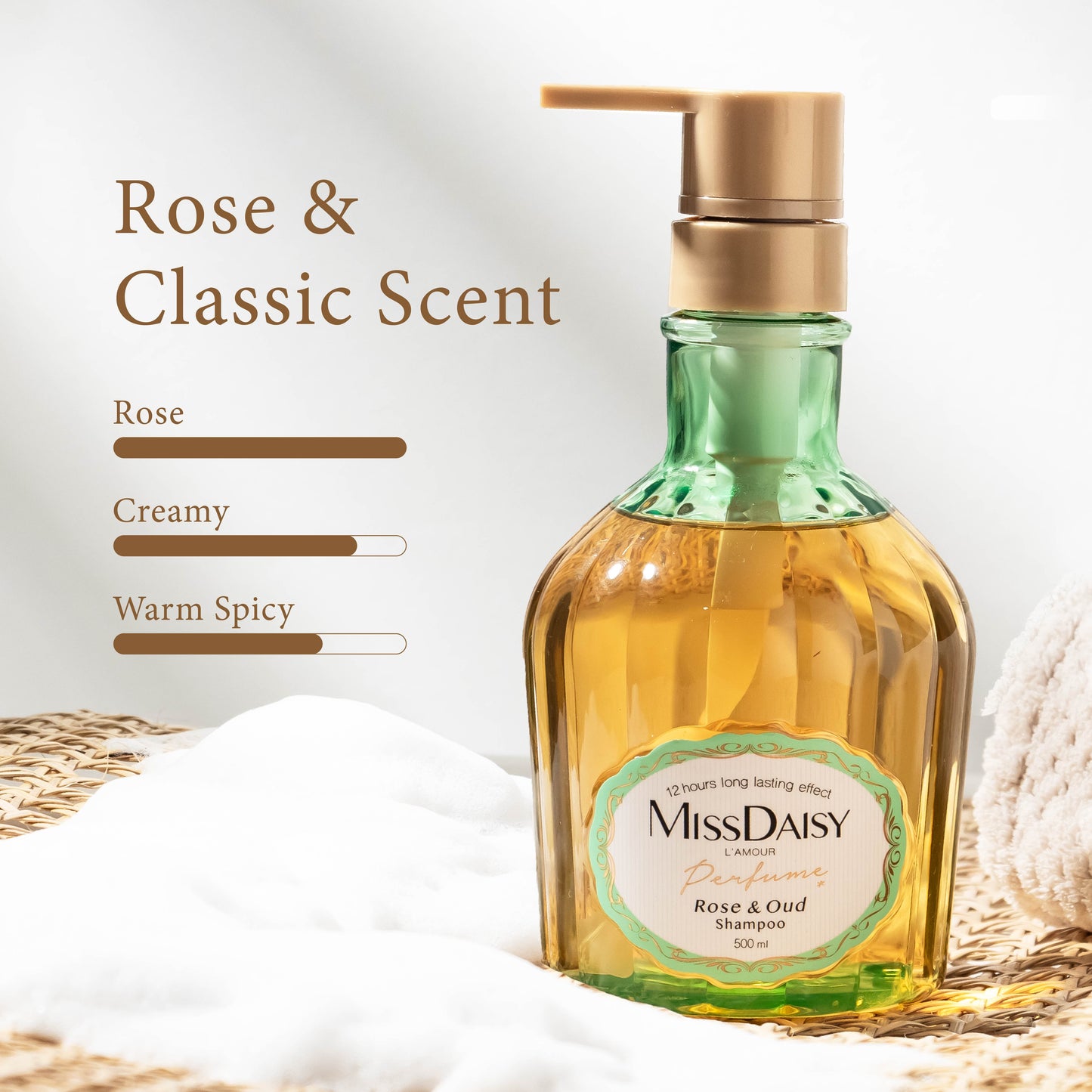 Rose & Oud Shampoo | Anti Ketombe | Rontok | Lepek | Berminyak  | French Perfume Shampoo | 500ml