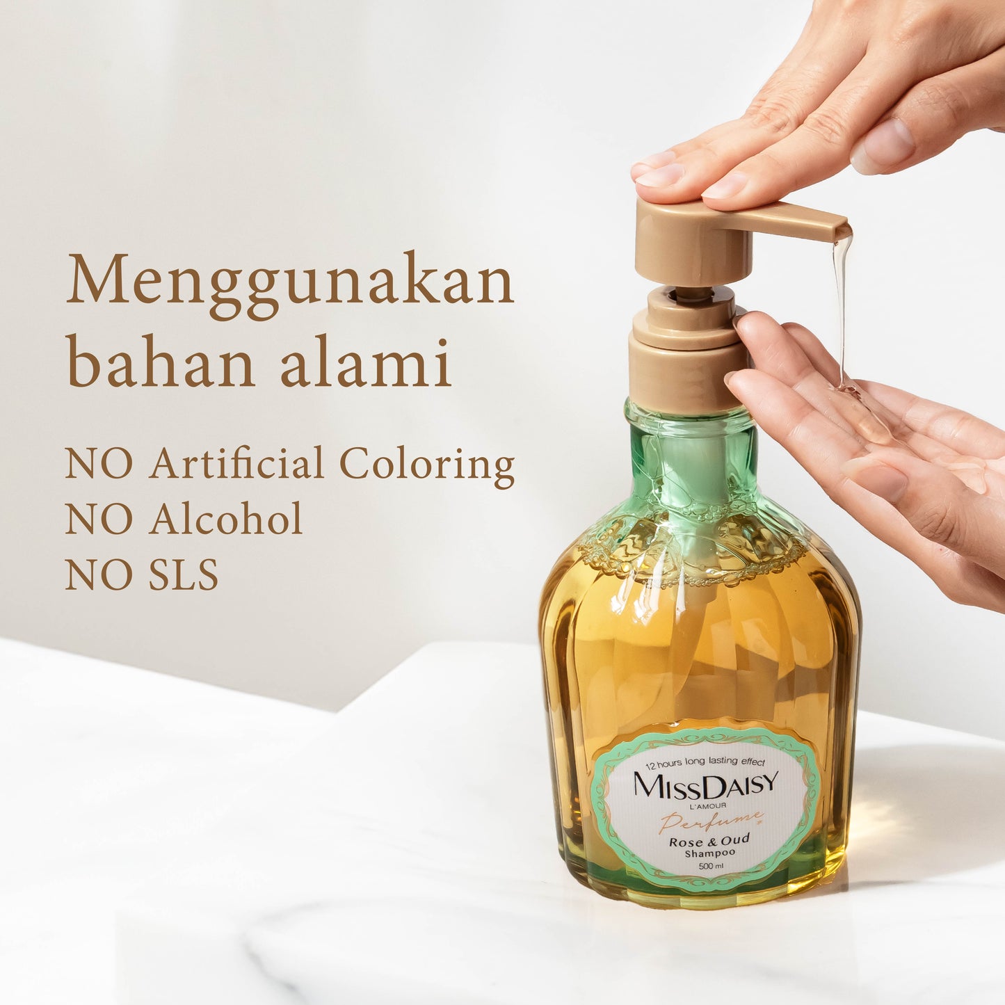 Rose & Oud Shampoo | Anti Ketombe | Rontok | Lepek | Berminyak  | French Perfume Shampoo | 500ml