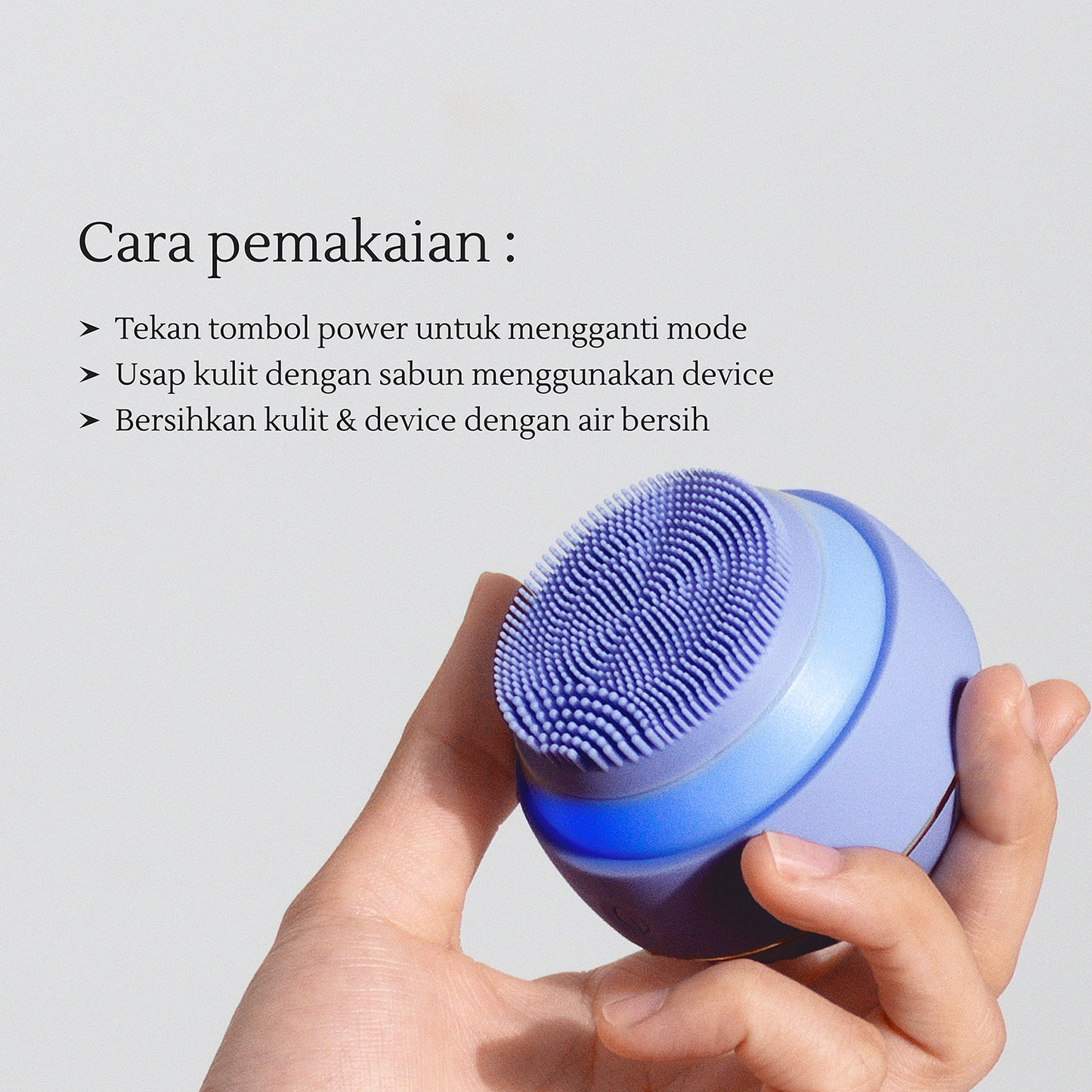 Facial Sonic Cleansing Device | Pembersih Wajah | Pembersih Wajah Elektrik | Jerawat | Kulit Kusam | Kulit Kendur | Komedo | Bekas Jerawat | Bruntusan | Deep Cleansing | Pembersih Wajah Silikon Tahan Air | Alat Pembersih Wajah