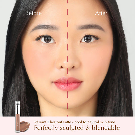 NEW Contour - Lasting Serum Sculpt Contour  |  2 in 1 Aplikator Brush | Face Contour | Seamless Liquid Contour | Hasil Natural | Bronzer