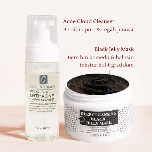 Deep-Cleansing Black Jelly Mask 300 ml + Salicylic Acid Anti-Acne Foaming Cleanser 150 ml