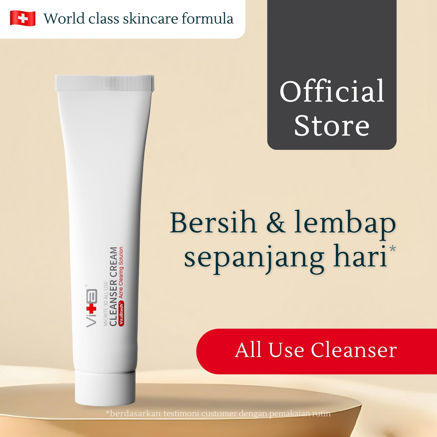 All Use Cleanser Cream 100gr | Kulit Kering & Sensitif | Kusam | Perkuat Skin Barrier | Alcohol Free | Fragrance Free | Sabun Cuci Muka | Gentle Facial Wash