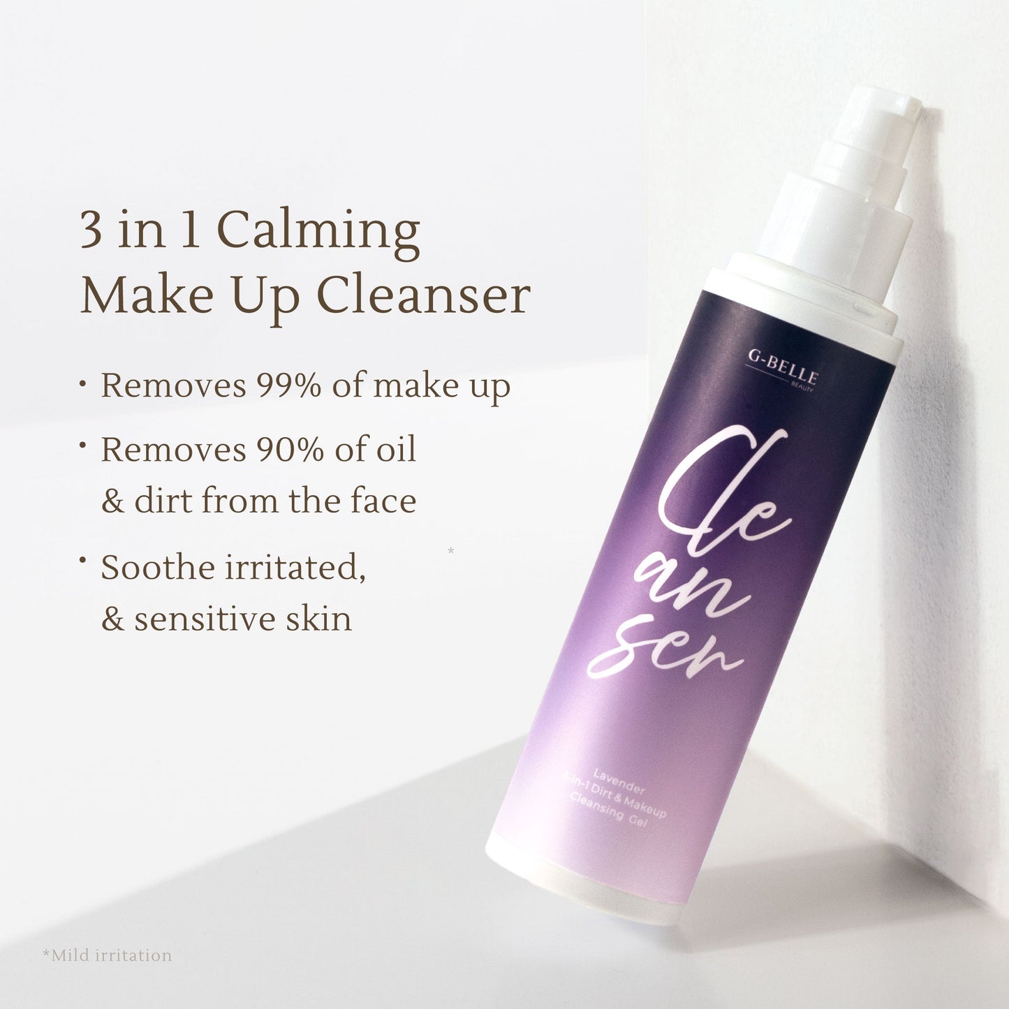 Face wash 3 in 1 Lavender Cleansing Gel - 120 ml | Facial Wash | Pembersih makeup waterproof tanpa residu | Acne Prone Skin | Kerutan | Kulit Sensitif | Kulit Kering | Lavender Oil
