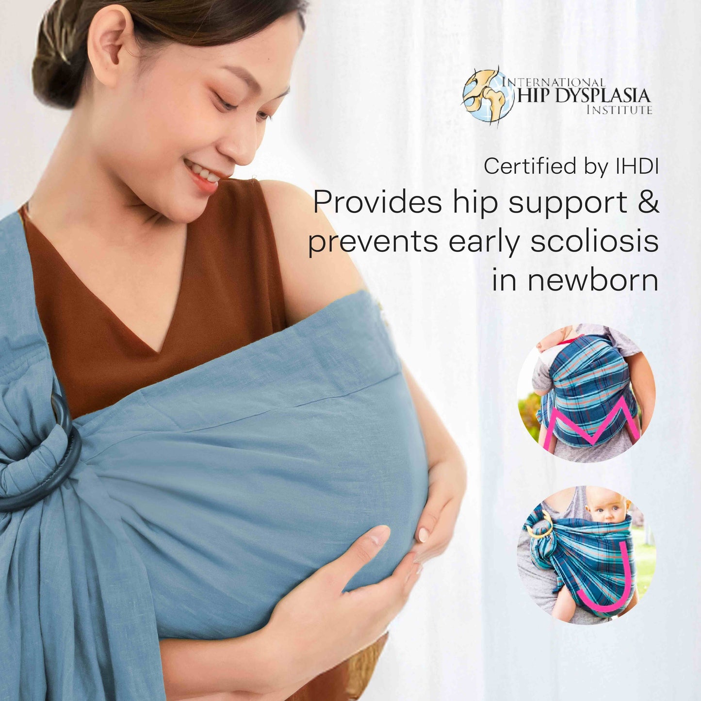 Baby Ring Sling / Gendongan Bayi ANTI PEGAL / Tahan 75 Kg / Utk 0-10 Thn