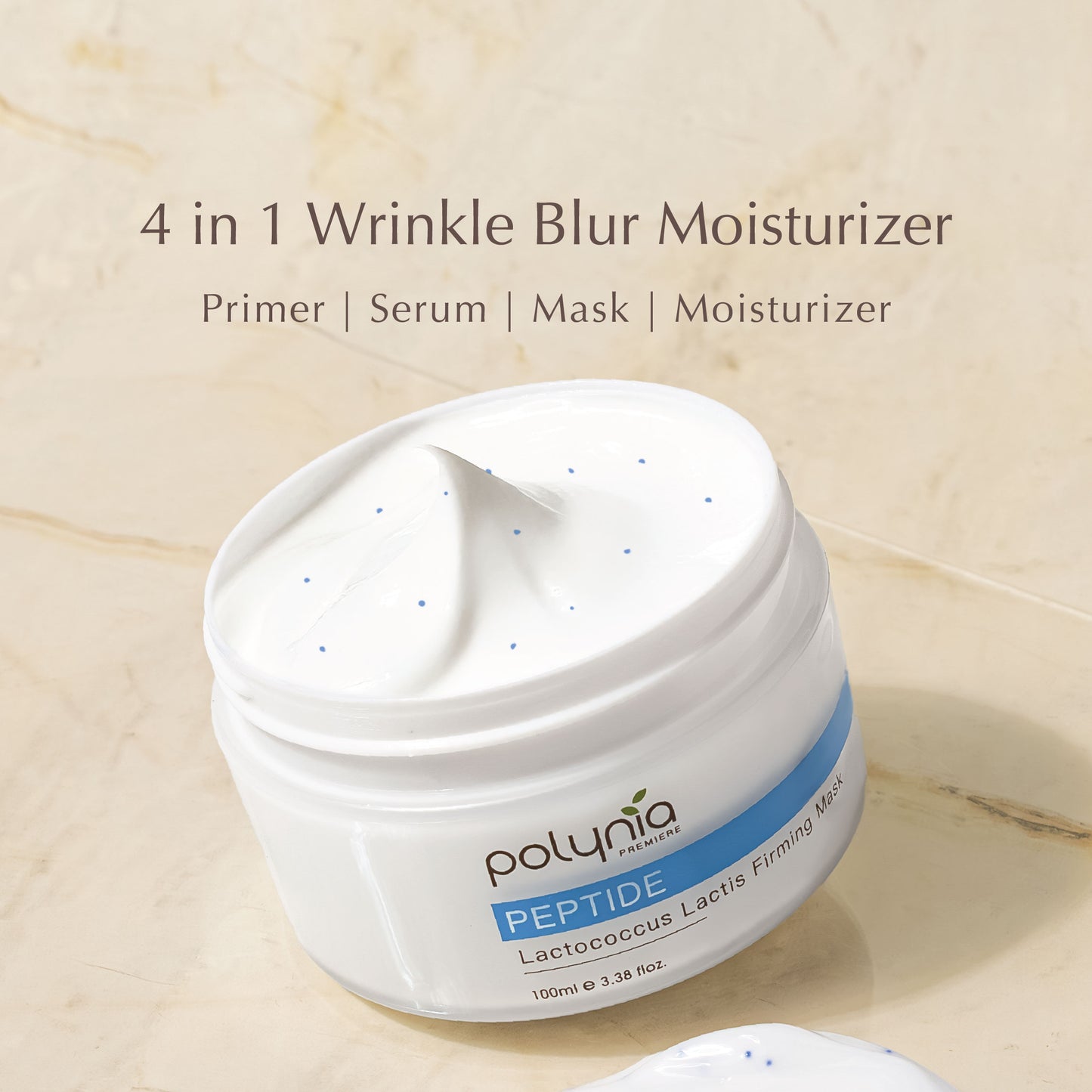 Peptide Firming Mask – 4 in 1 Blurring Moisturizer Mask with Primer, Essence , Serum, and Moisturizer – Reduces Fine Lines & Strengthens Skin Barrier – 100ml