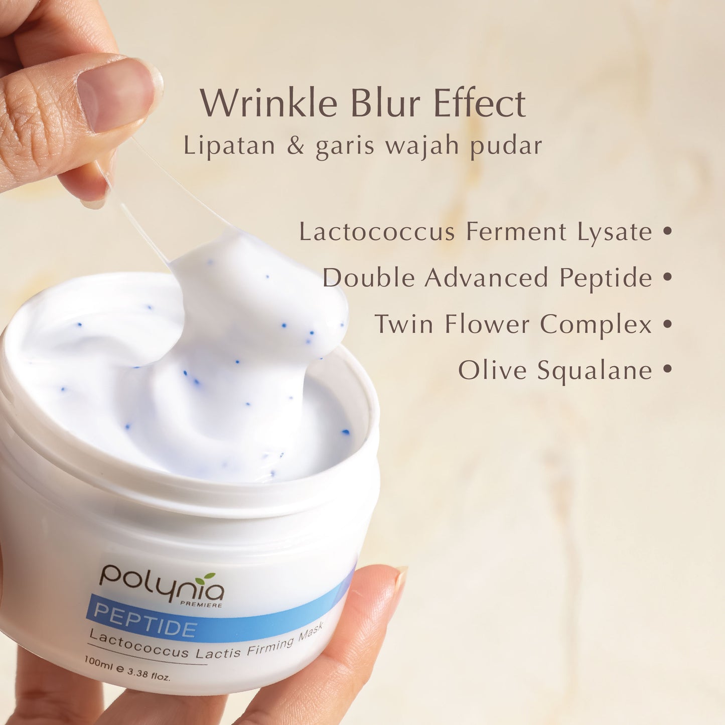 Peptide Firming Mask – 4 in 1 Blurring Moisturizer Mask with Primer, Essence , Serum, and Moisturizer – Reduces Fine Lines & Strengthens Skin Barrier – 100ml