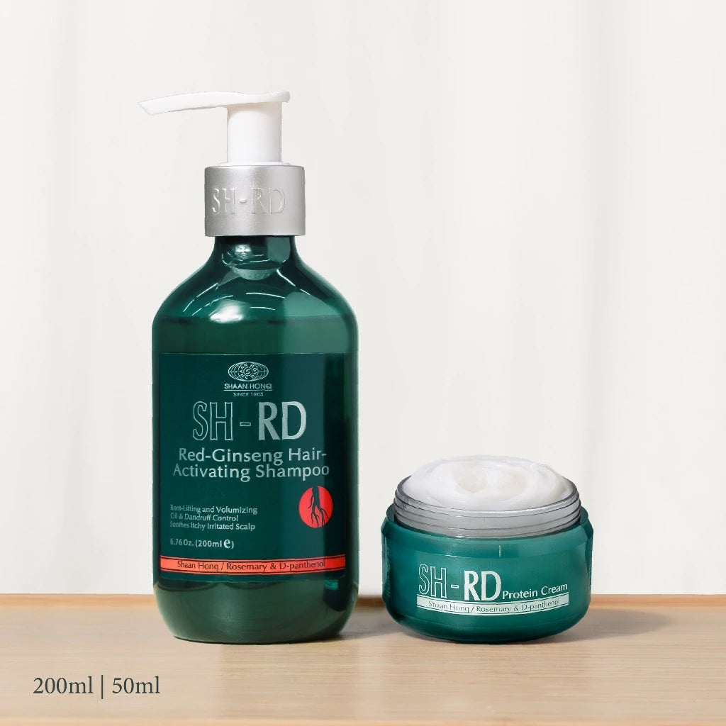 SHRD Bundle | Paket Atasi Rambut Rontok dan Patah | Red Ginseng Shampoo | Hair Essence | Protein Cream | Sisir Anti Kusut | Tipis | Rontok | Kusut | Patah