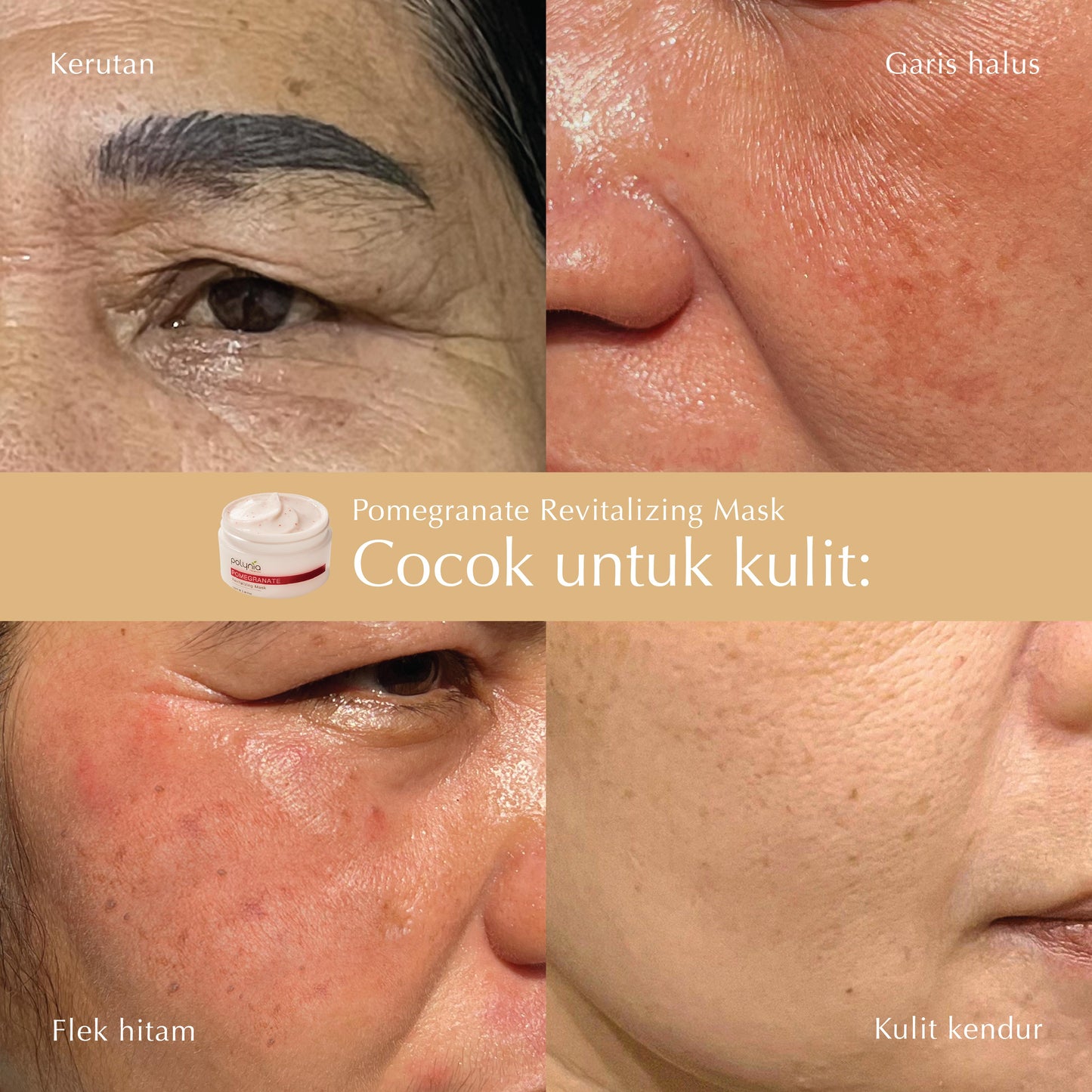 Orange Brightening + Pomegranate Revitalizing | Vitamin C | Samarkan Bekas Jerawat | Samarkan Kerutan & Garis Halus | Samarkan Flek Hitam | Masker wajah | BPOM