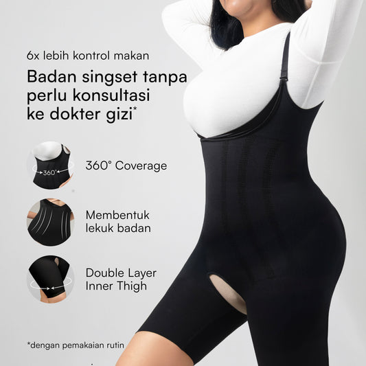 Bodyshaper with Slimming Pants / 2x LEBIH CEPAT LANGSING / Shapewear (Tanpa Tulang & Kawat) / Anti Gatal Ruam