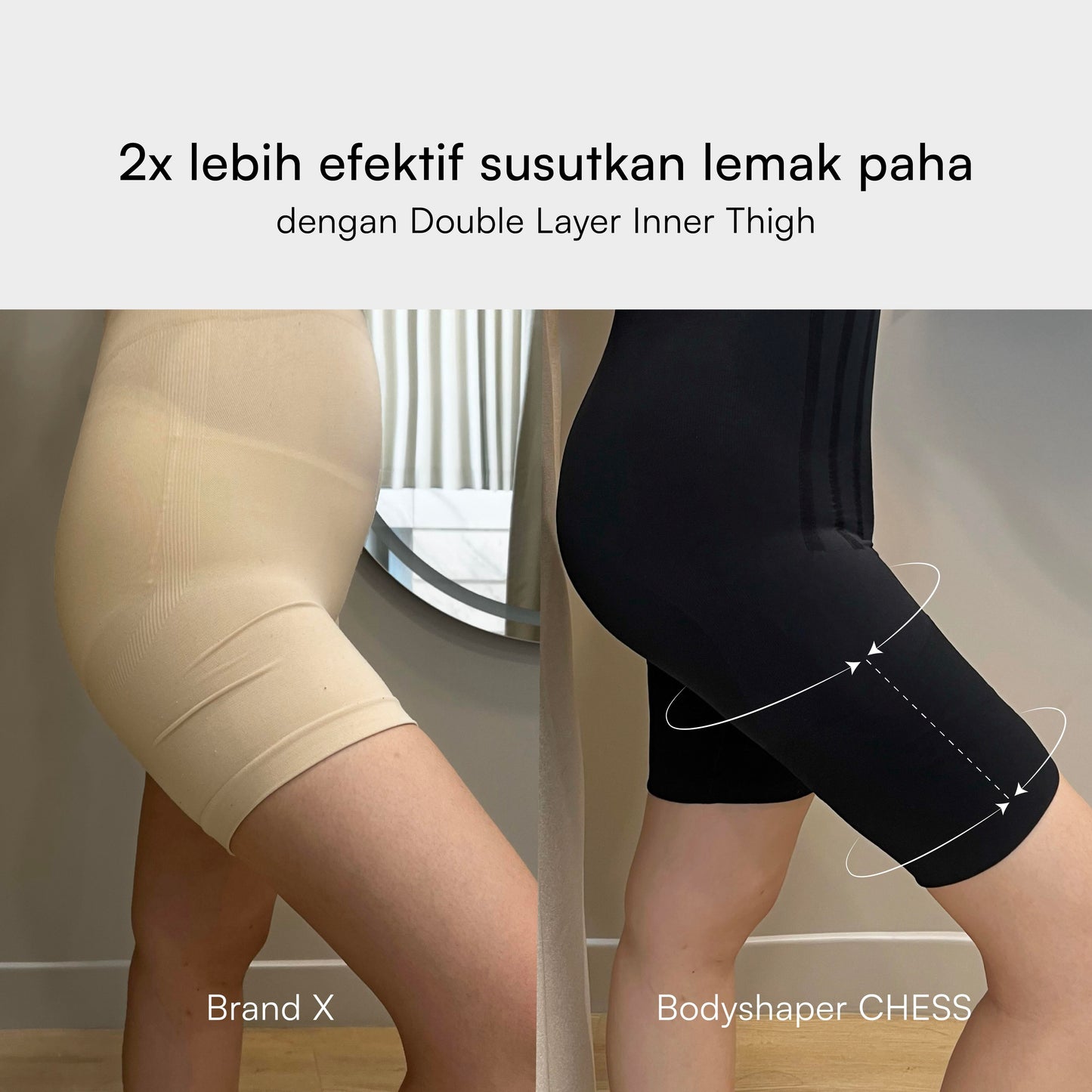 Bodyshaper with Slimming Pants / 2x LEBIH CEPAT LANGSING / Shapewear (Tanpa Tulang & Kawat) / Anti Gatal Ruam